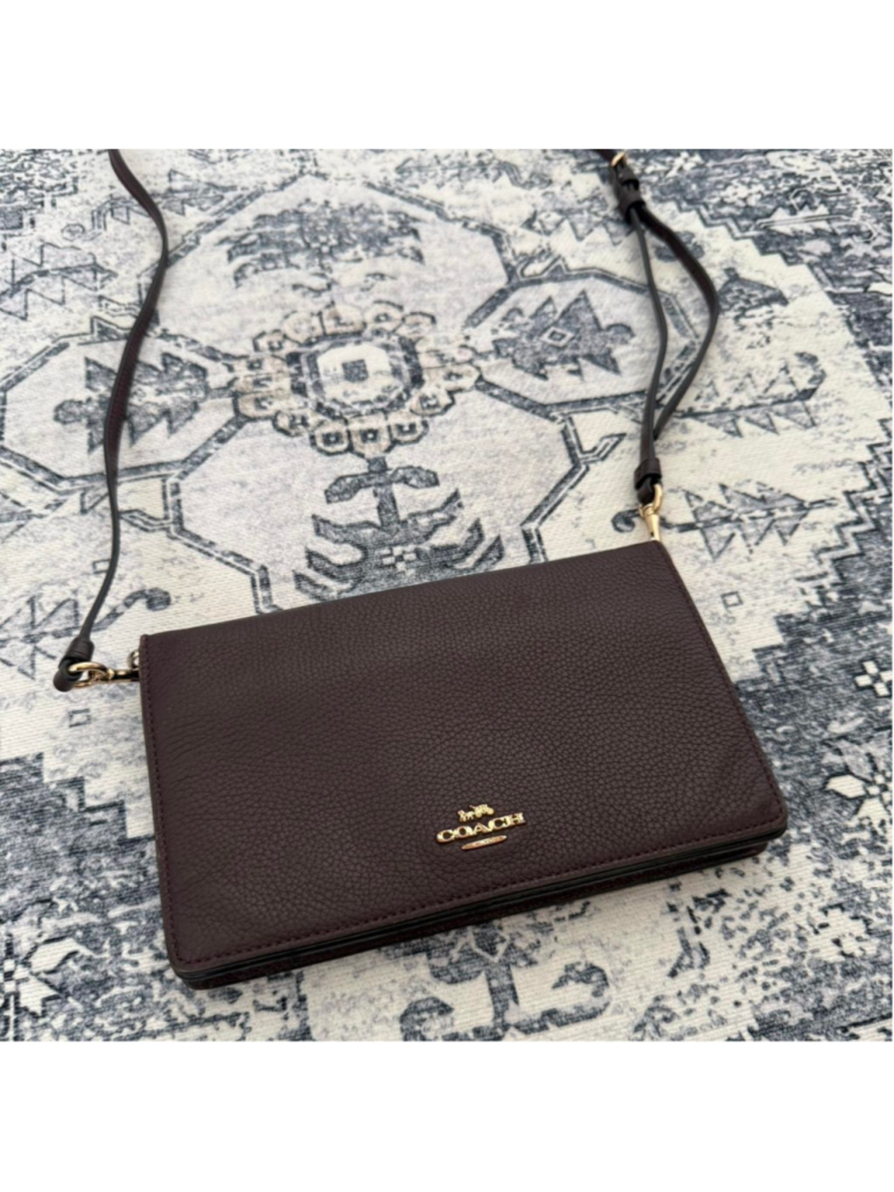 Coach brown leather crossbody bag